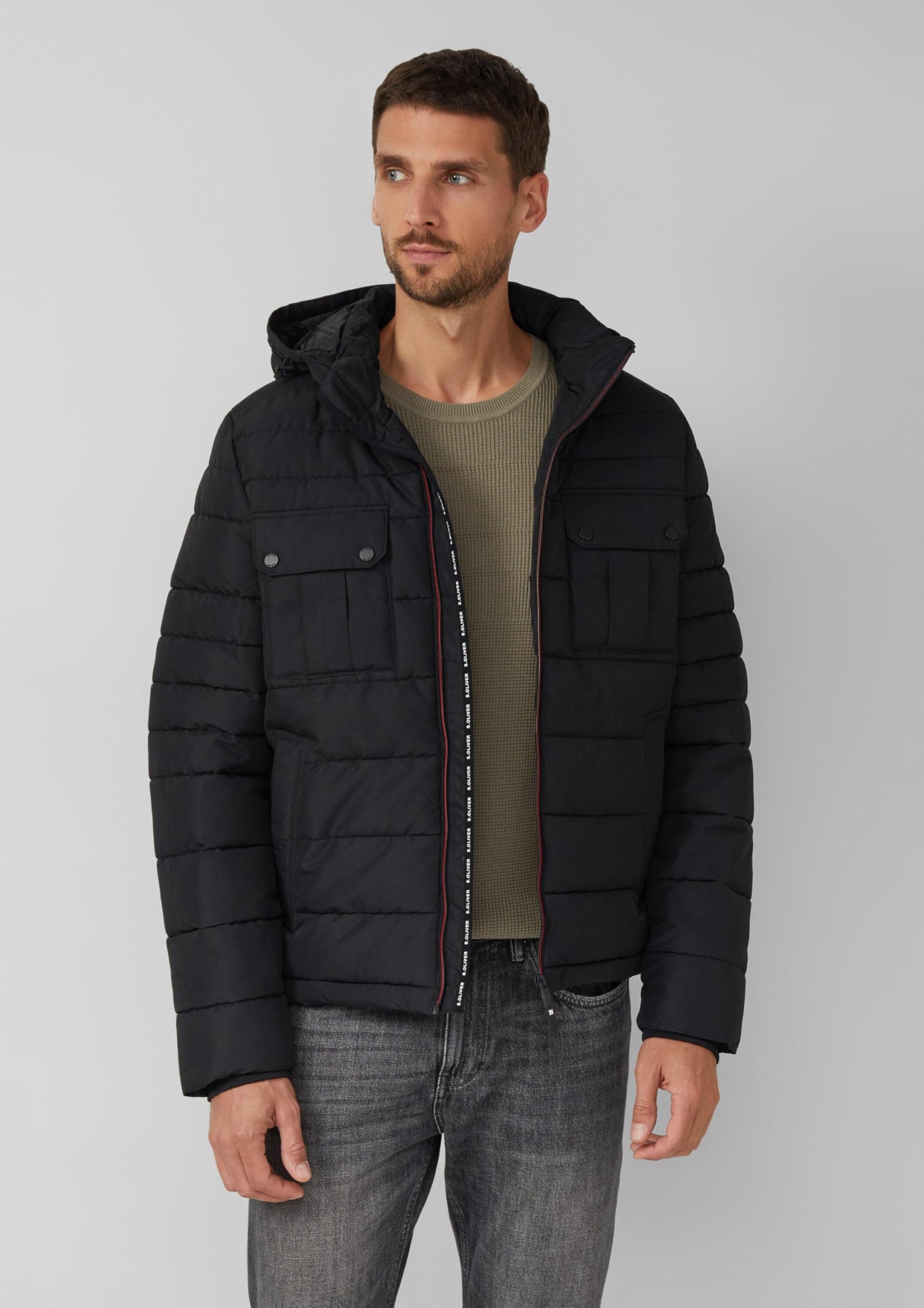 s.Oliver Herren 2167449 Pufferjacke mit abnehmbarer Kapuze (1er Pack)