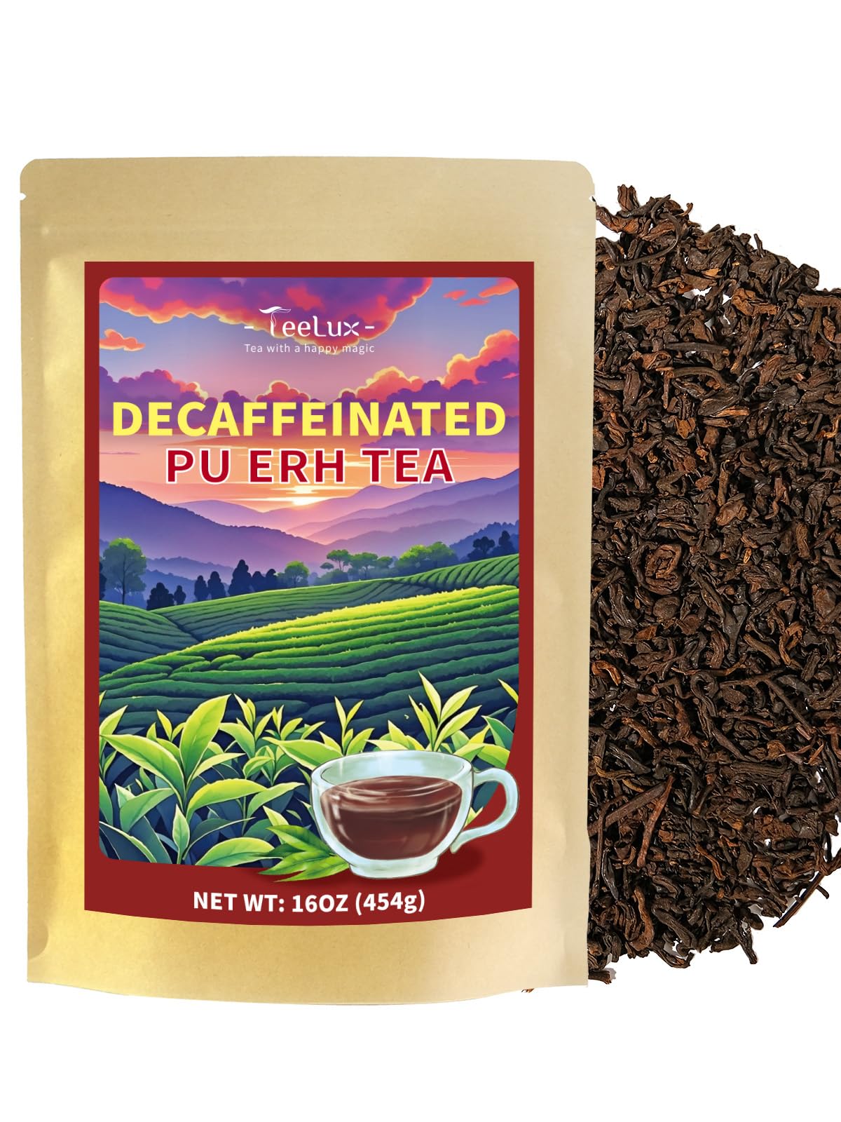 Amazon.com : TeeLux Decaf Pu erh Tea Loose Leaf, Naturally Aged