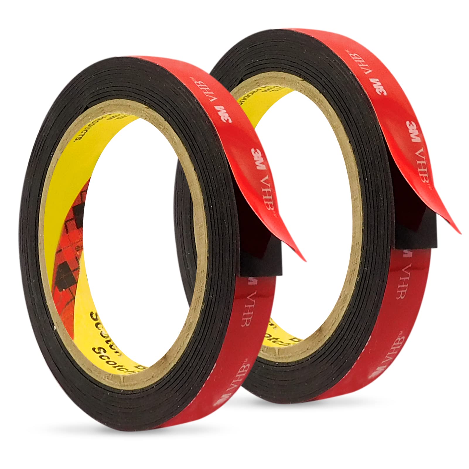 SmartMaster3M Double Sided Tape Heavy Duty, Waterproof Double Sided Sticky Tape, 2Pcs 15mm x 3 m Mounting Tape Adhesive Tape VHB Foam Tape for Car, Office, Home Decor, LED Strip Lights