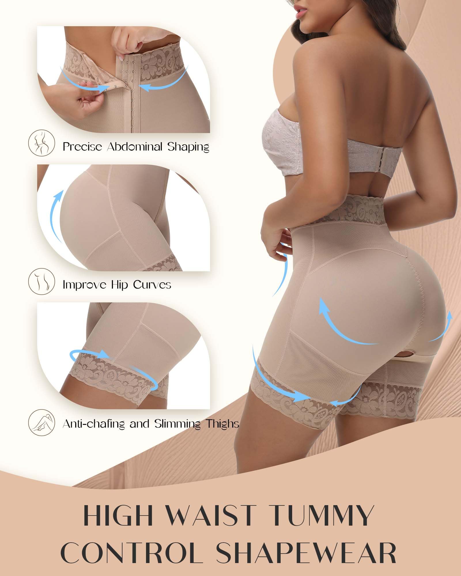 Culotte gainante taille haute pour femme - Culotte amincissante pour les hanches - Culotte gainante - Short amincissant