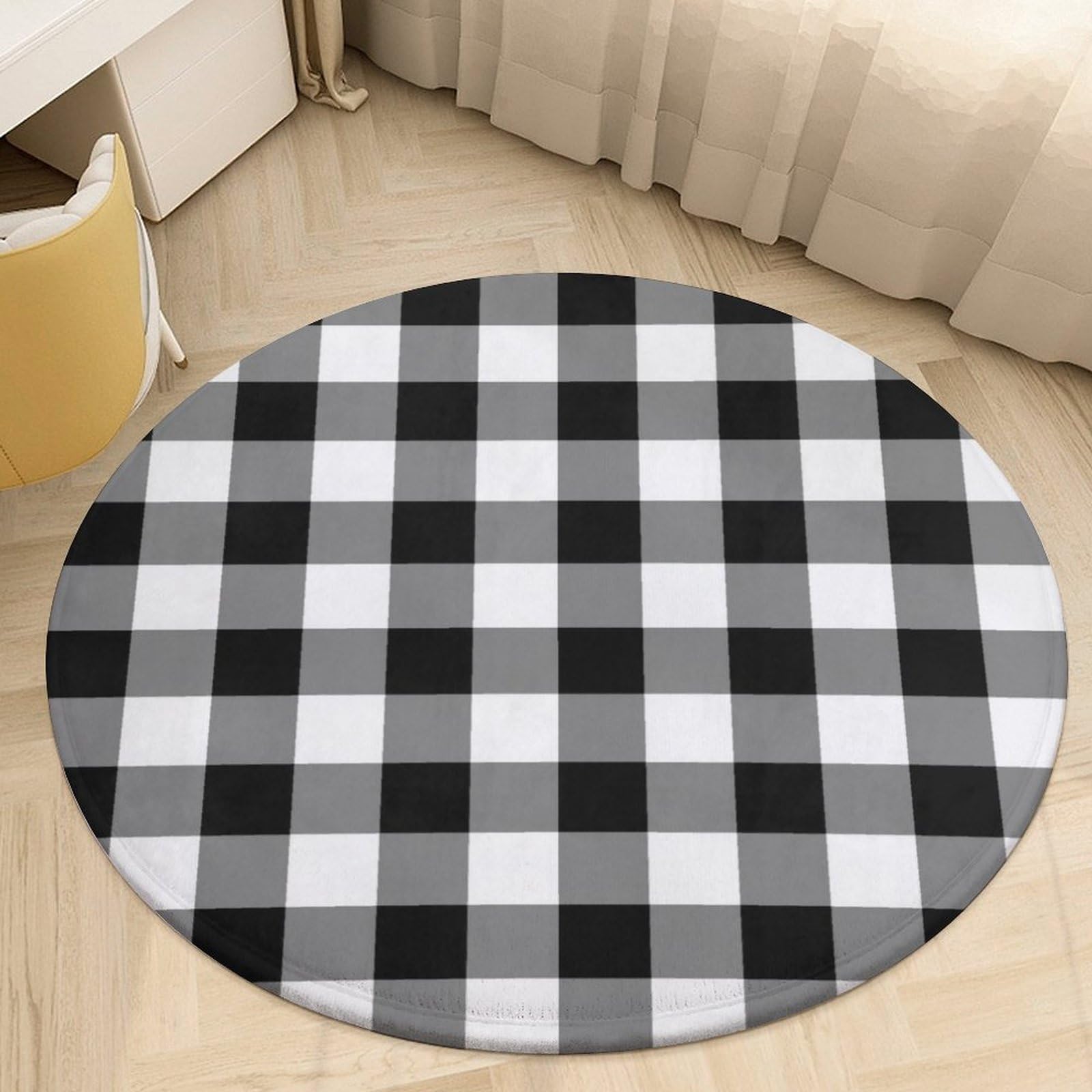 Tapis de salle de bain de Noël antidérapant et paillasson de salon à carreaux 90cm