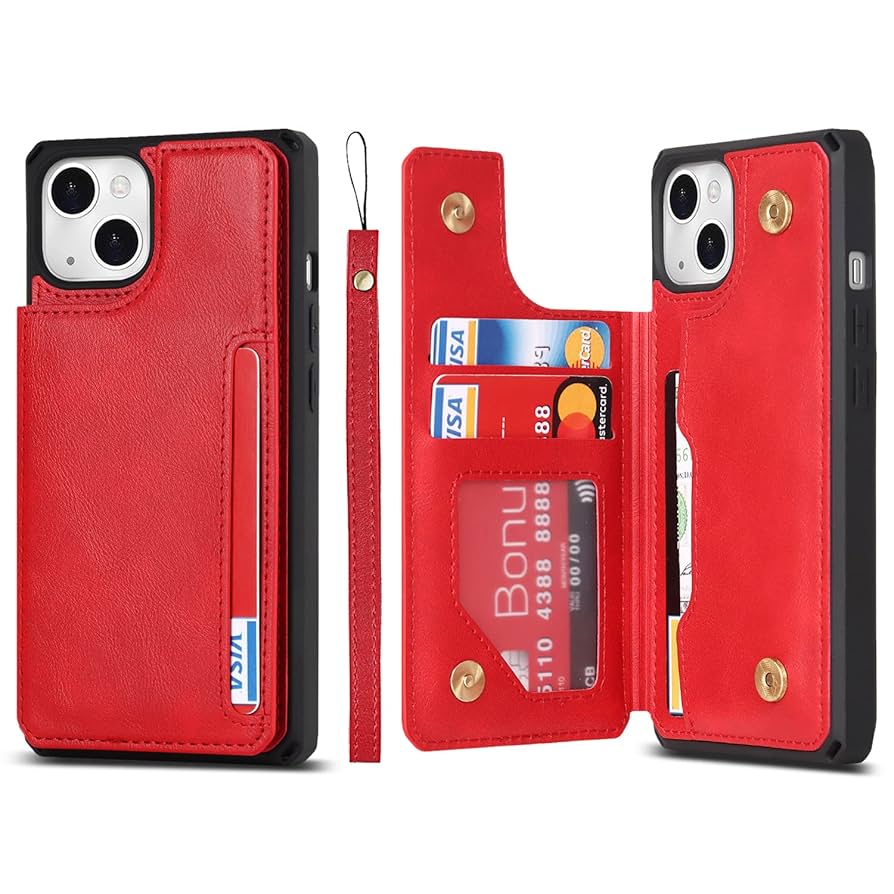 iPhone13 ケース 手帳型 手帳型ケース 赤 レッド カードケース付 iPhone13 ケース iPhone SE スマホケース 手帳型 第3世代 12