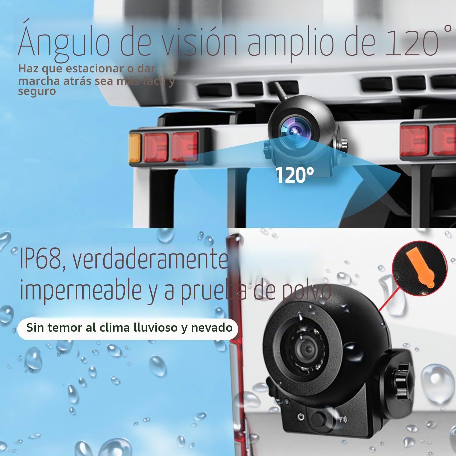 MSTING WiFi Cámara de visión Trasera Cámara de Enganche magnético WiFi para remolques, remolques de Viaje ect(Soporte para Android y iPhone)