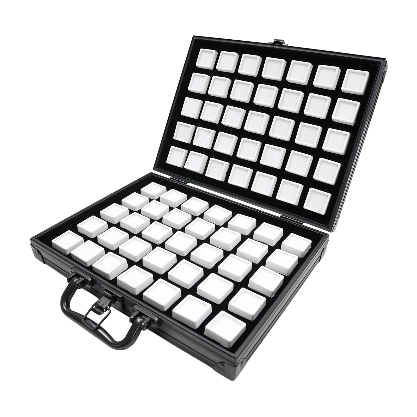 KMOTASUO Lot De 12 Boîtes De Rangement Flottantes 3D Pour Bijoux, Cadre Transparent Pour Bagues, Colliers, Bracelets, Boucles D'oreilles, Médaillons Résistants à La Poussière (blanc