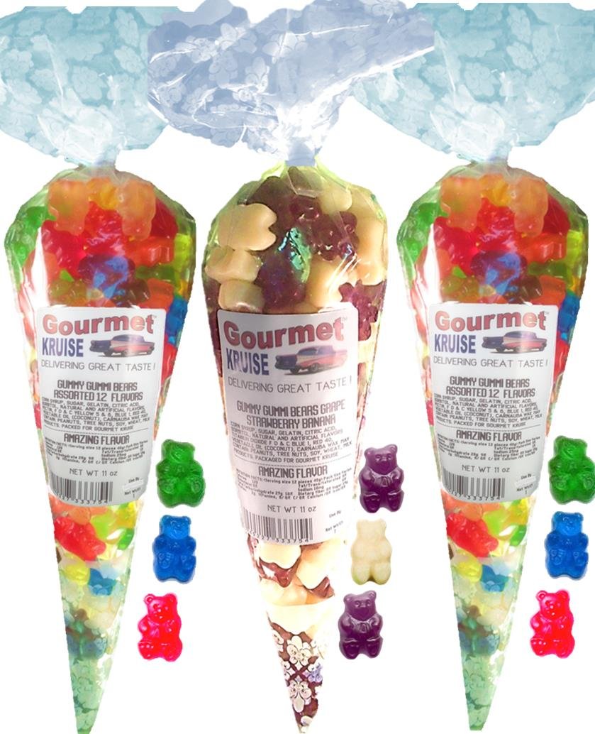 Gummy Bears (2) Assorted 12 Flavor Mix (1) Purple Grape