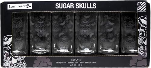 Luminarc Sugar Skulls satén Etched Vaso de chupito 6unidades 225oz Luminarc Sugar Skulls satén Etched Vaso de chupito 6unidades 225oz