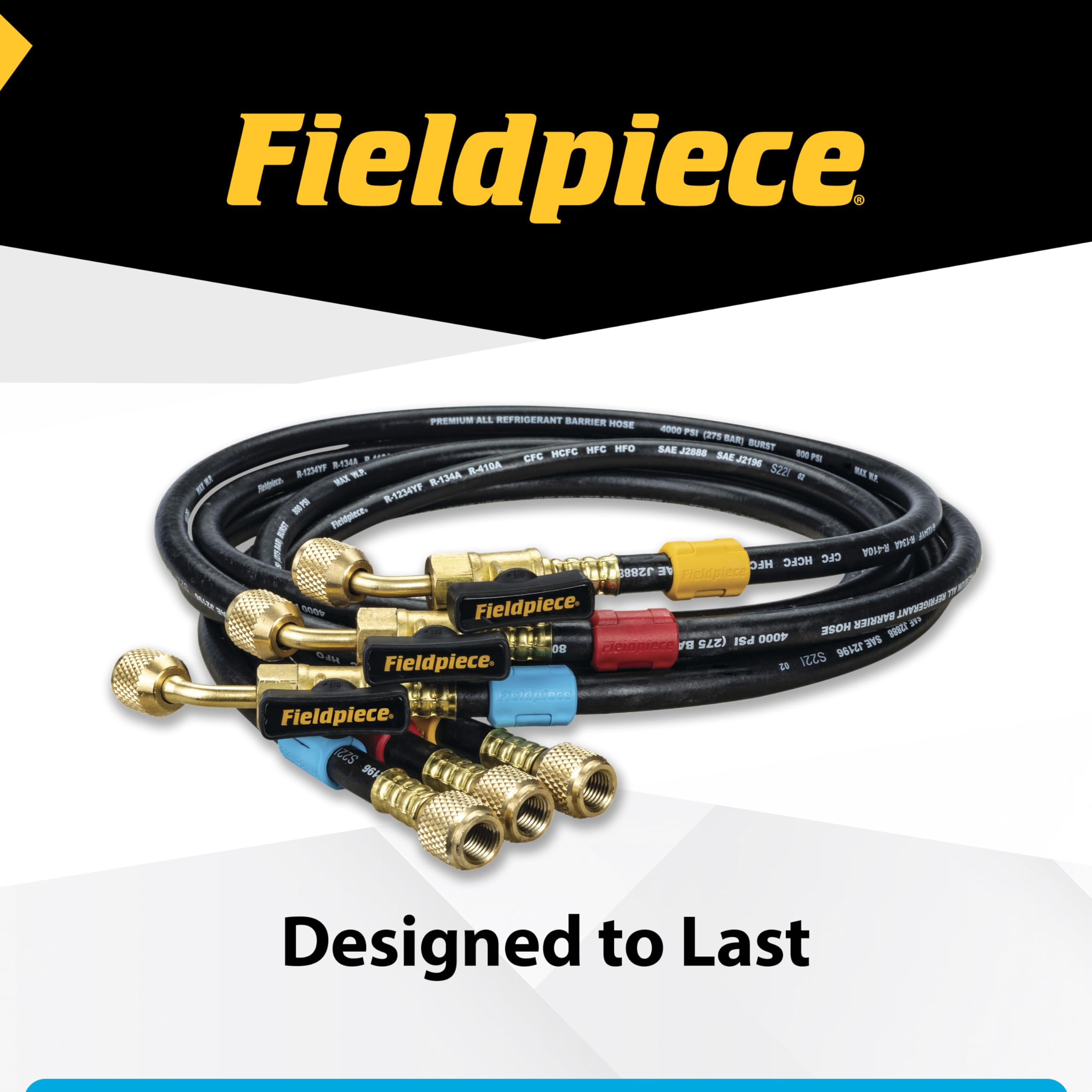 Amazon.com: Fieldpiece HR3B - ¼” Ball Valve Hose Set - 5 ft