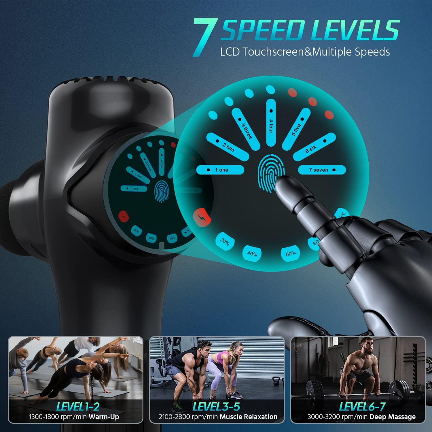 Massage Gun Deep Tissue Percussion Muscle Massager for Pain Relief, Super Quiet Portable Neck Back Body Relaxation Electric Sport Massager(Black) : Everything Else