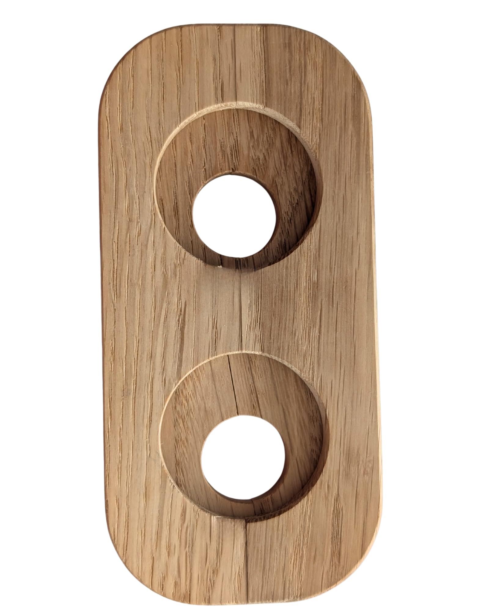 Gedotec Grzejnik podwójna rozeta dąb – otwór 19 mm – zmienny odstęp między rurami 41–66 mm – 122 x 58 mm – drewno lakierowane – pokrywa rury, rozeta grzewcza – Made in Austria (dąb 19 mm)