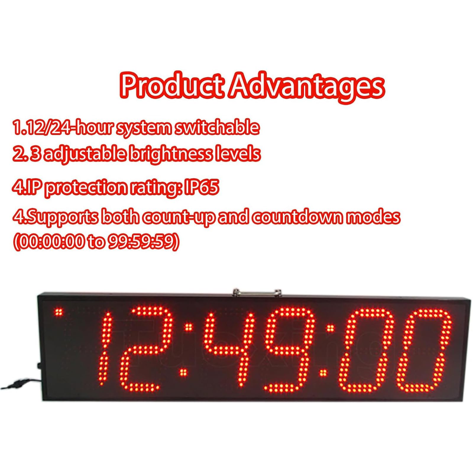 Timer da gara a LED, orologio digitale impermeabile, conto alla rovescia e fino a 3 livelli di luminosità, telecomando per eventi di maratona all'aperto