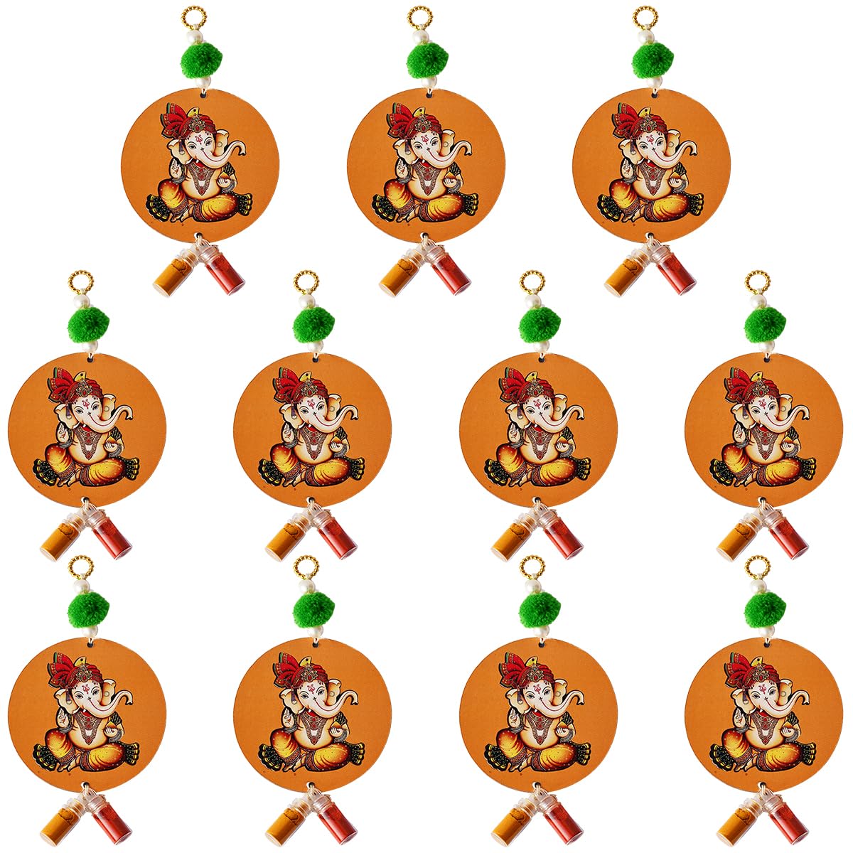 Natali Traders Ganesha Haldi Kumkum for Return Gift Pack of 11 Pasupu Kumkum Puja Items Bulk Spiritual Wedding Return Gifts Pooja Return Gift Set House Warming Baby Shower-picture-13