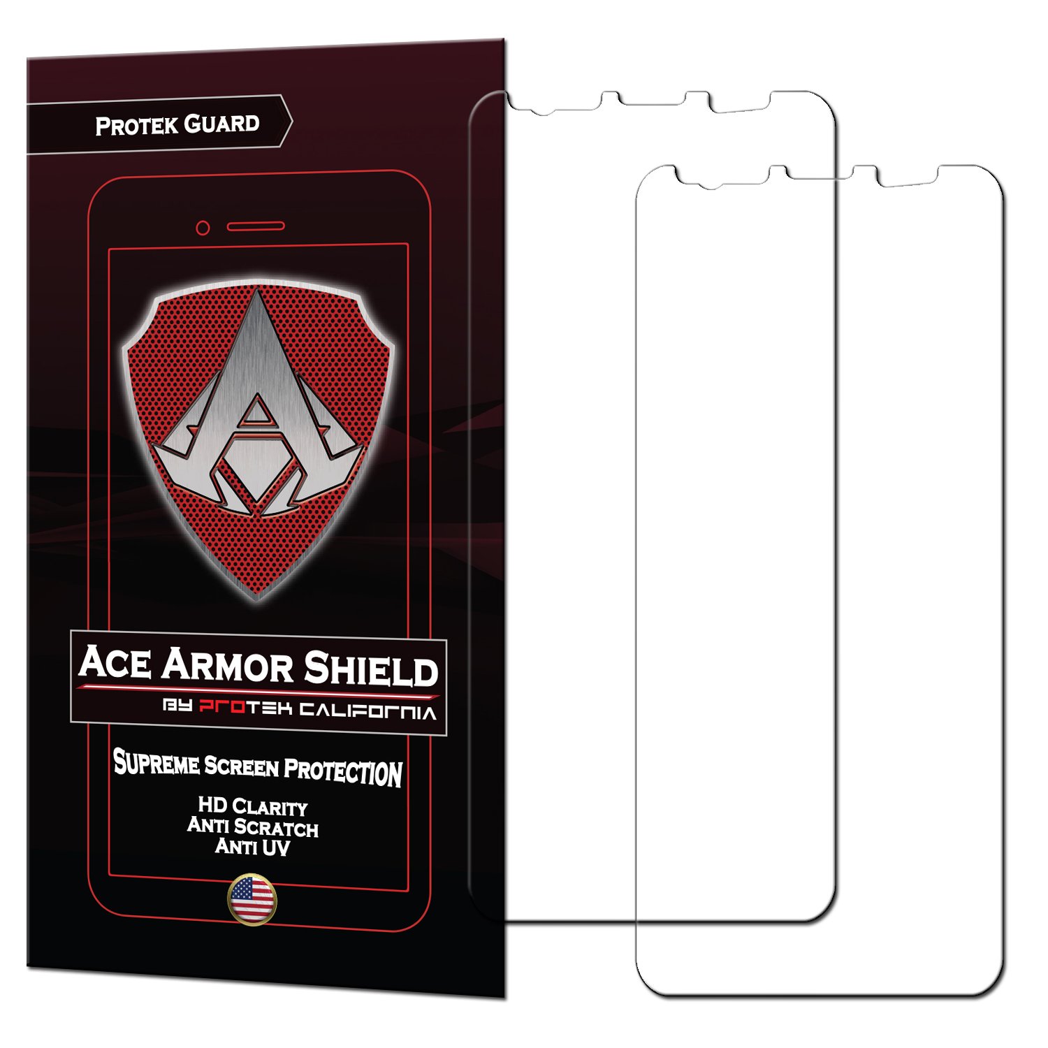 Samsung Galaxy S9 Plus (2-Pack) Ace Armor Shield CASE Friendly Screen Protector Clear Bubble Shield with Lifetime