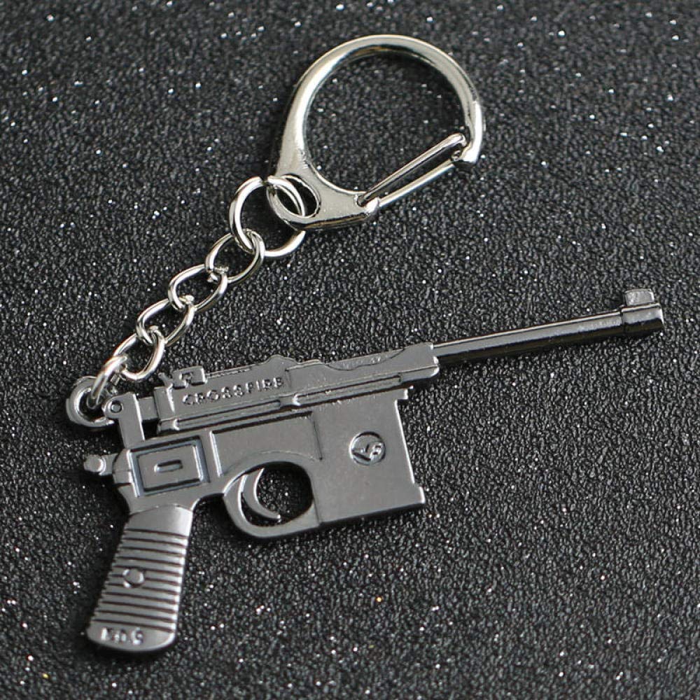 SSLL Keychain Creative Ak 47 Rifle Gun Weapon Counter Strike Cross Fire Ak47 Ak-47 Keyring Key Chain Ring Pubg Jewelry-Mauser