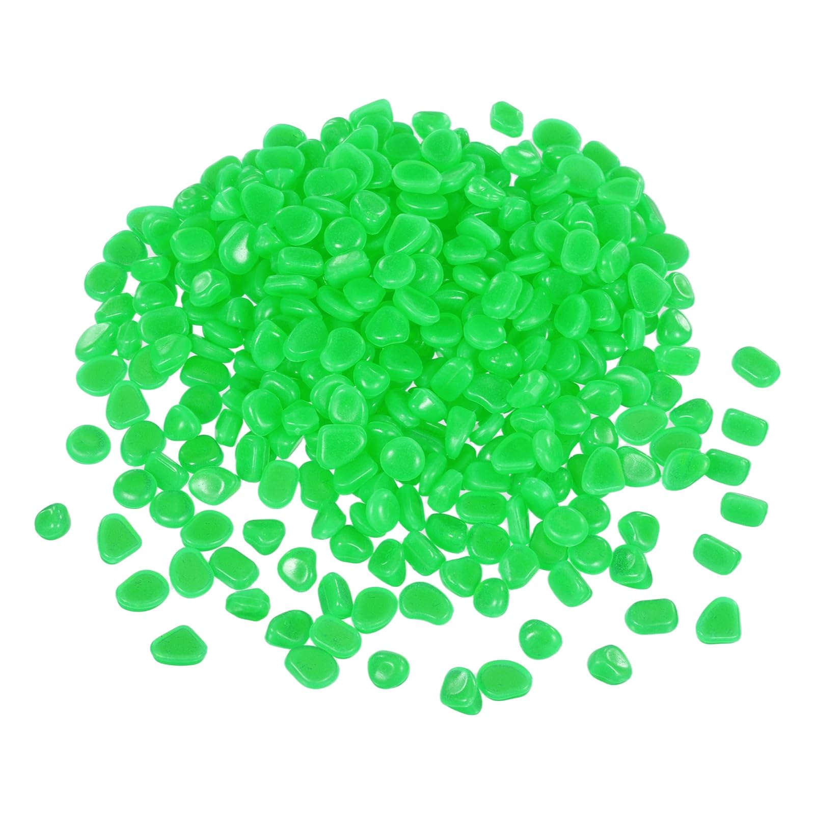 YELARXI Glow in the Dark Stones, Luminous Pebbles Stones Glowing Rocks Decorative Light Up Pebbles 1000 Pcs & Bright Green -Fitting for (Fish Tank/Outdoor Garden Decor/Yard/Walkway)