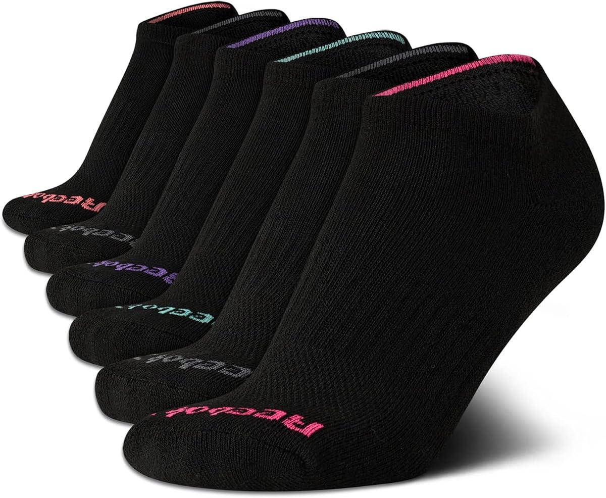 Womens No Show Socks Moisture Wicking Cushioned Low Cut Socks 6 Pack
