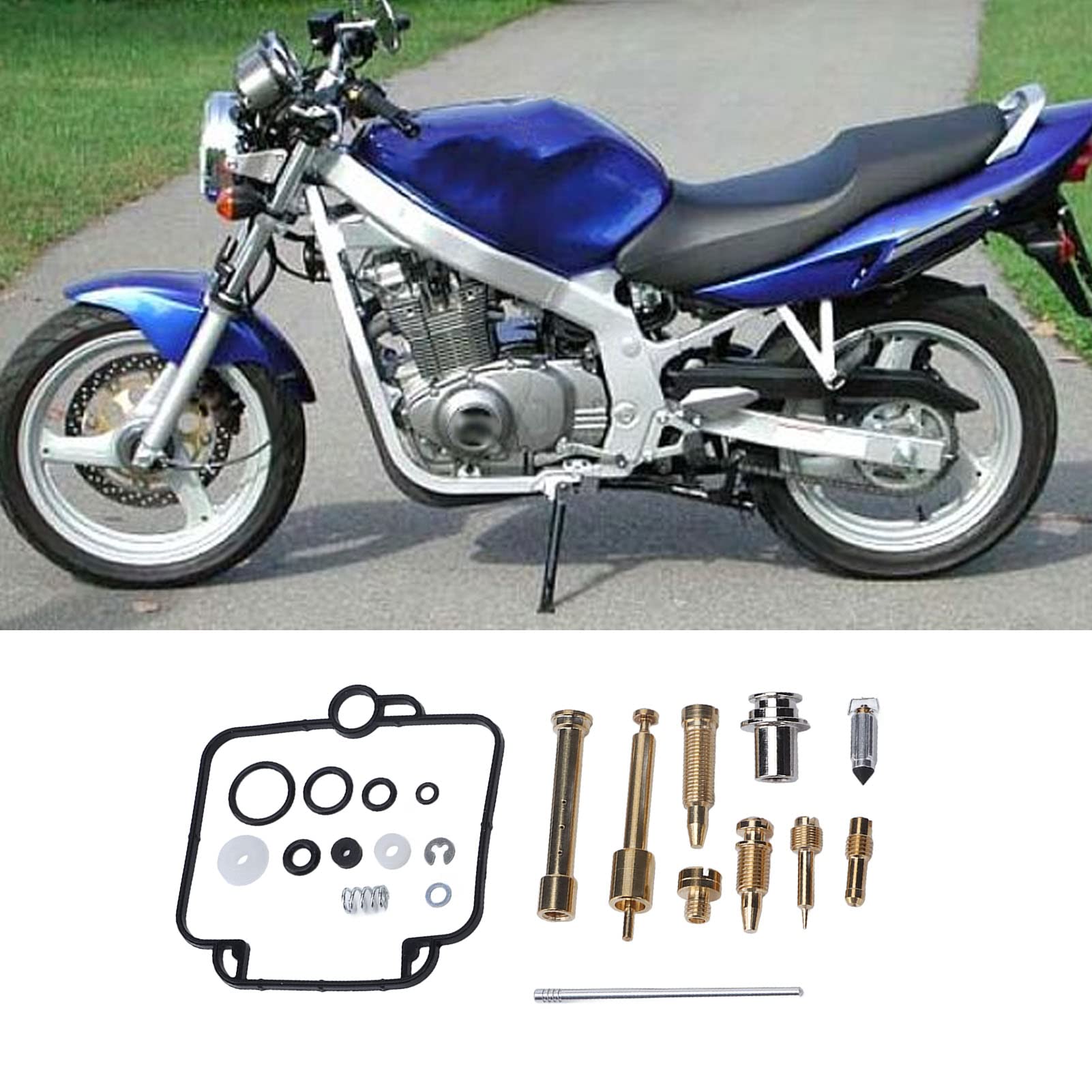 Keenso Kit di Revisione del Carburatore, 2 Set di Sostituzione dello Strumento di Ricostruzione del Carburatore per Moto per F650 BST 33 1993‑2000 Accessori per carburatori