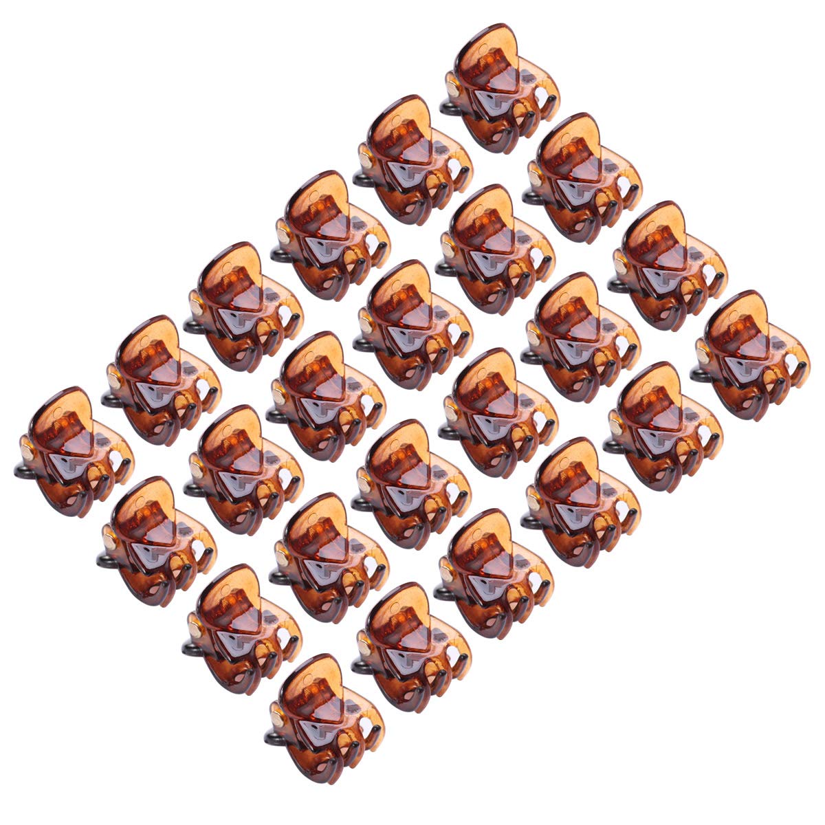 Lurrose 24 Pcs Mini Jaw Clips Octopus Clip Hair Claw Clips Plastic Hair Claws Pins Clamps Hairpins Plastic Headwear Hair Accessories for Girls and Women (105789067 Brown Small Clips)