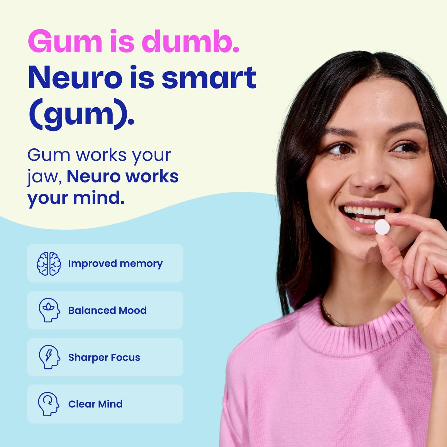 Neuro Memory & Focus Gum, Peppermint, 90 Count — Amazon image 3
