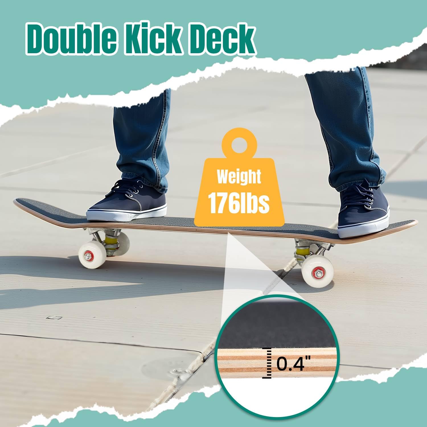 Skateboards Grunge Stars - Monopatín cóncavo clásico sin costuras para adolescentes, regalos para adolescentes, deportes extremos para principiantes y profesionales