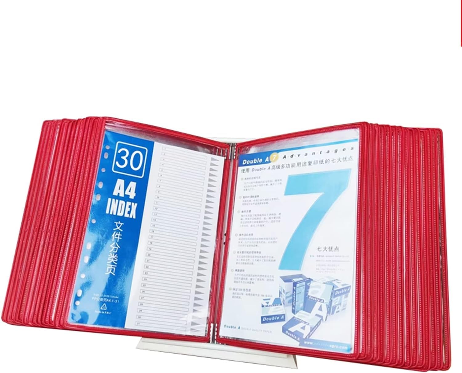 SnamicE Desktop Reference with 30 Display Pockets,Wall-Mounted Flip File Holder,Desk Reference Organizer for A4 Document,A,B