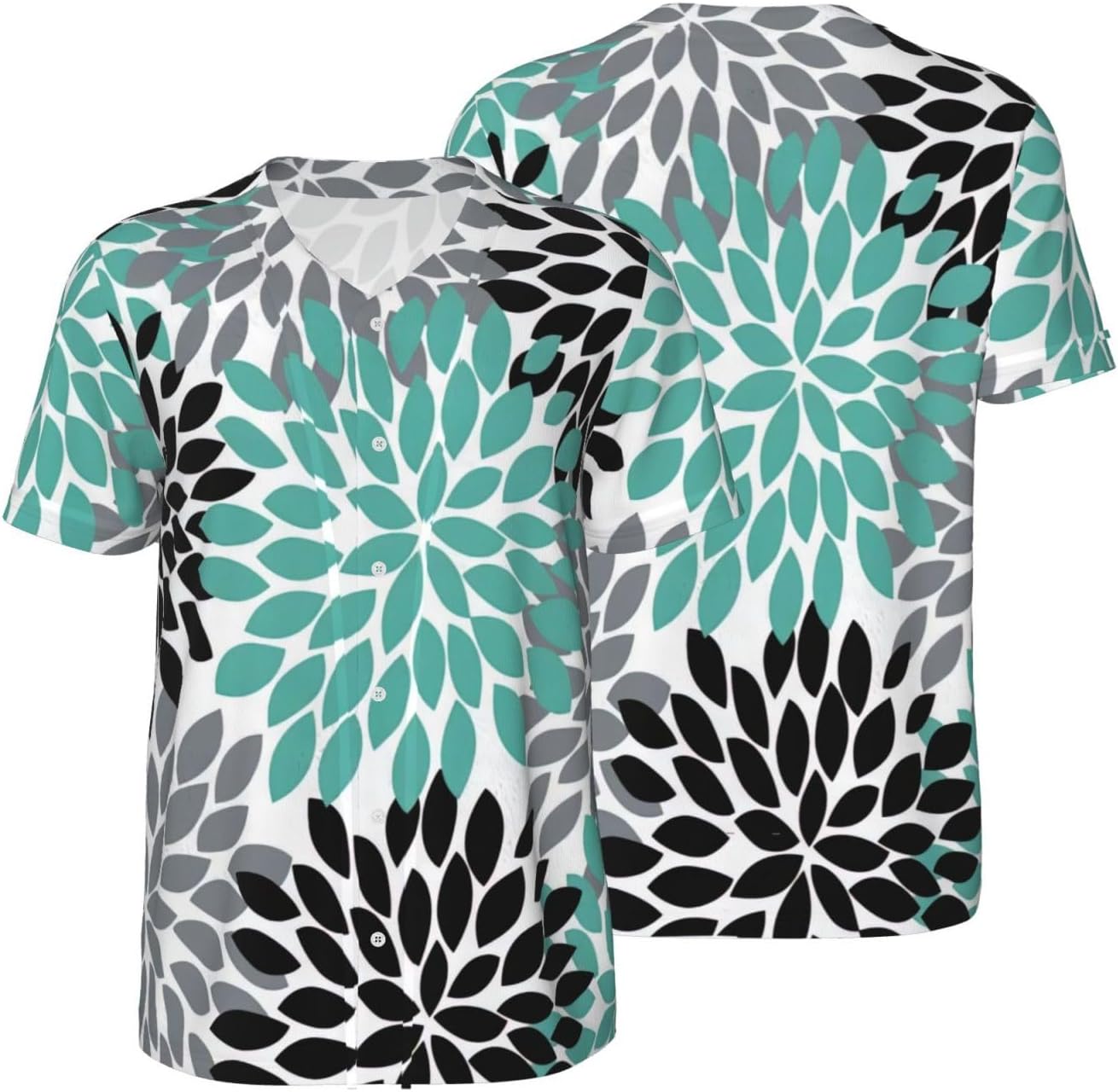 Dahlia Flower Stylish Softball Jersey,Personalized and Breathable Baseball Button Down for Men for All Seasons and Occasions