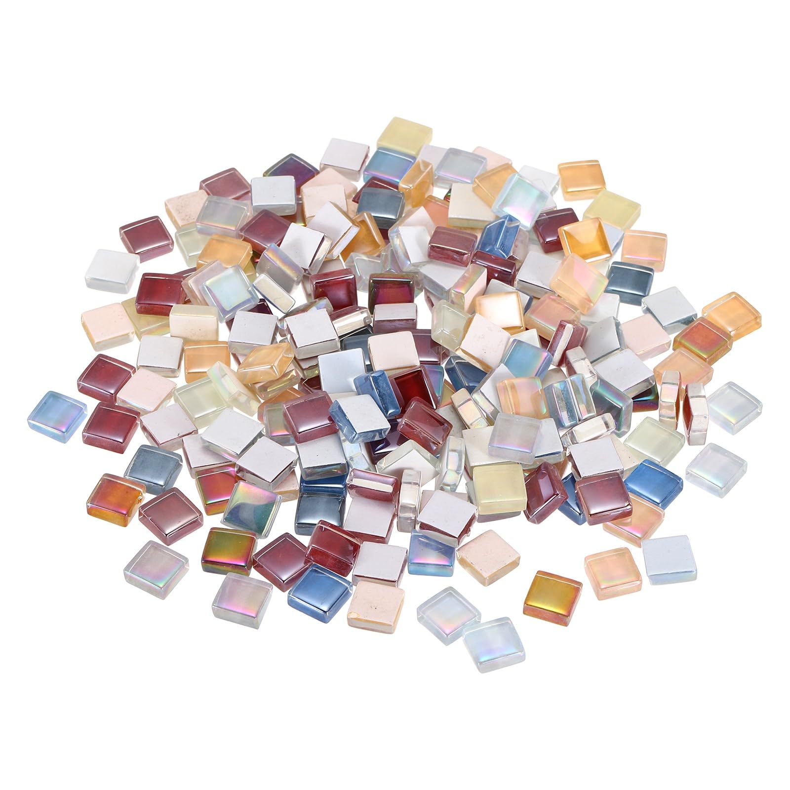 sourcing map Mosaic Tiles, 1 x 1cm Micro Glass Tiny Mini Mosaic Tile DIY Hobbies Handmade Crystal Free Stone Craft Material Creativity (AB Mixed Color Series Pack of 200)