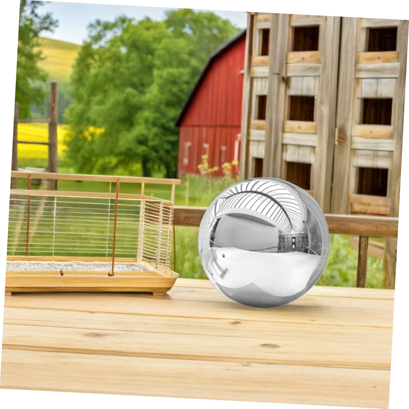 SUPVOX Sfera Argento Giardino Inossidabile e Riflettente da in Acciaio Semplice Design Decorativo per Prato Cortile