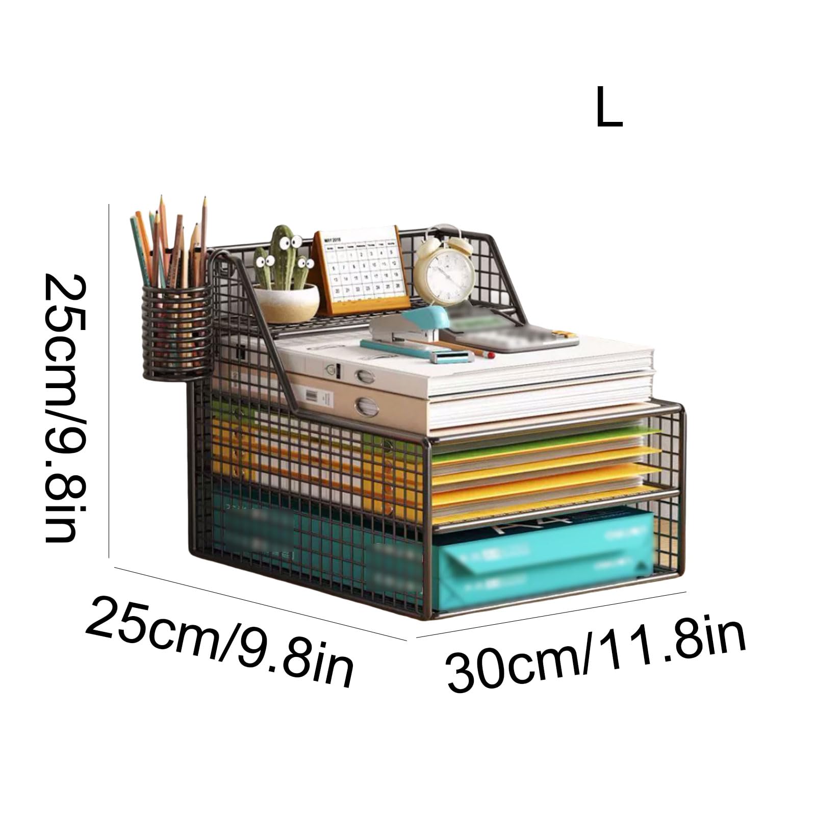 Bureau de bureau, construction en fer durable avec porte-stylo, aucune installation nécessaire, solution de rangement élégante pour la maison et le bureau, design fonctionnel pour l'espace de travail
