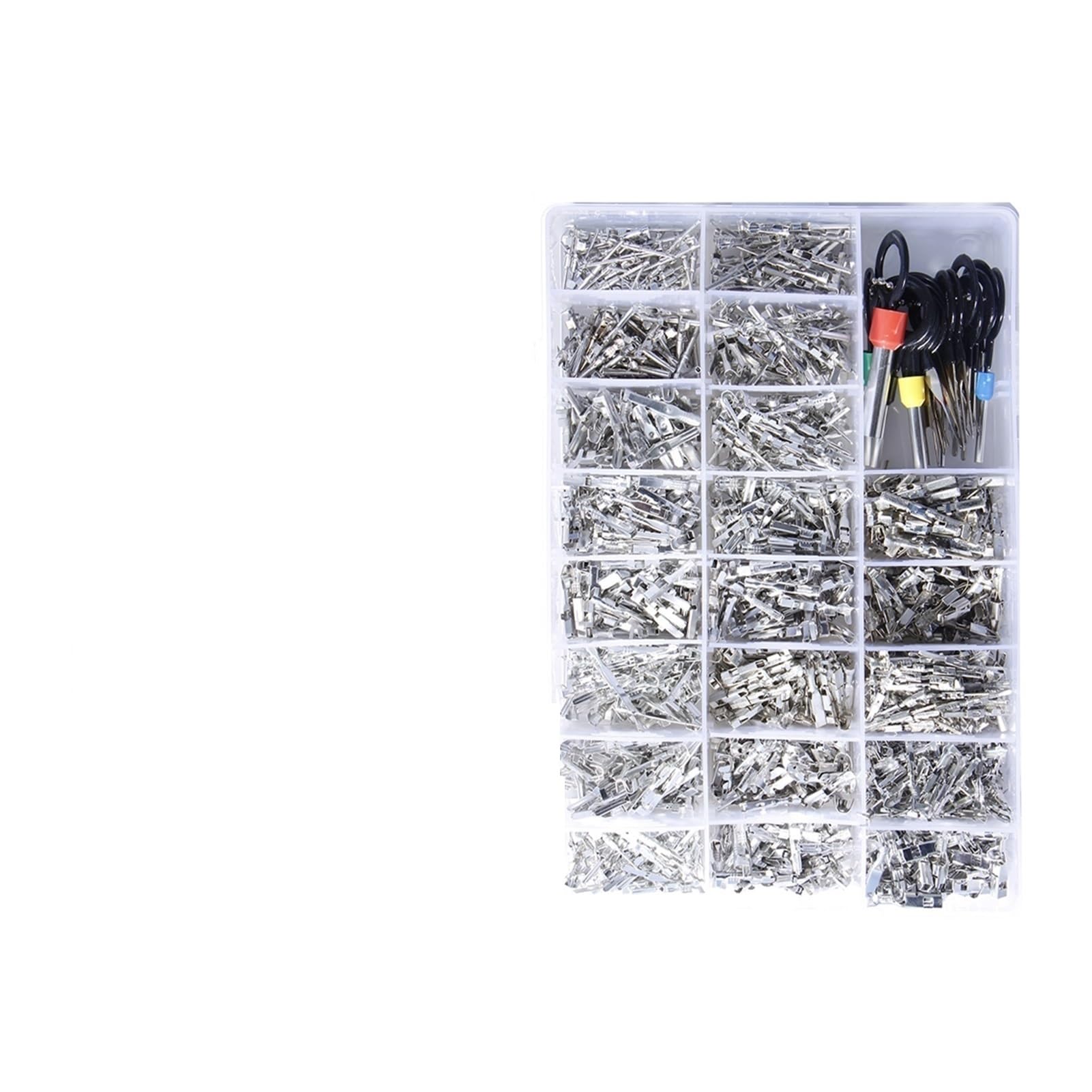 Car Electrical Wire Terminal 1/1.5/1.8/2.2/2.8/3.5mm Auto Electric Connector Plug Removal Male Female Crimp Automotive Plug Pins (Color : 1168pcs)