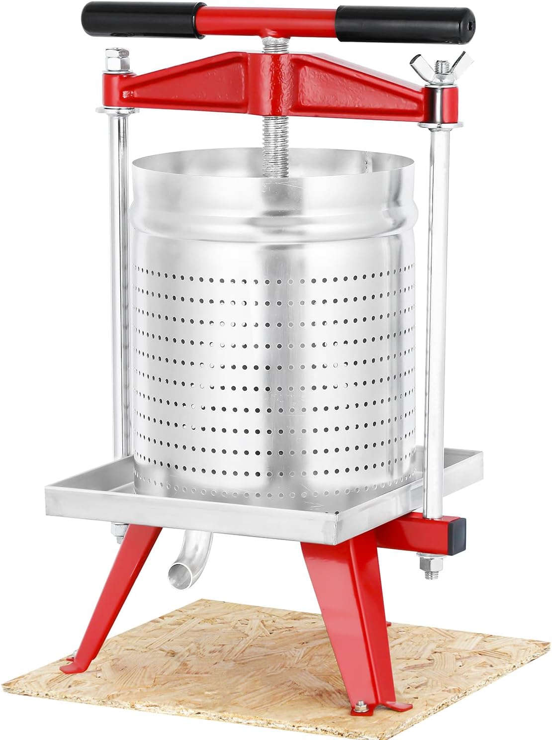 4 Gallon / 15L Mosakar Fruit Apple Press. All juice contact parts are AISI 304 Stainless Steel. Home use Grape Wine Cider Cheese Press