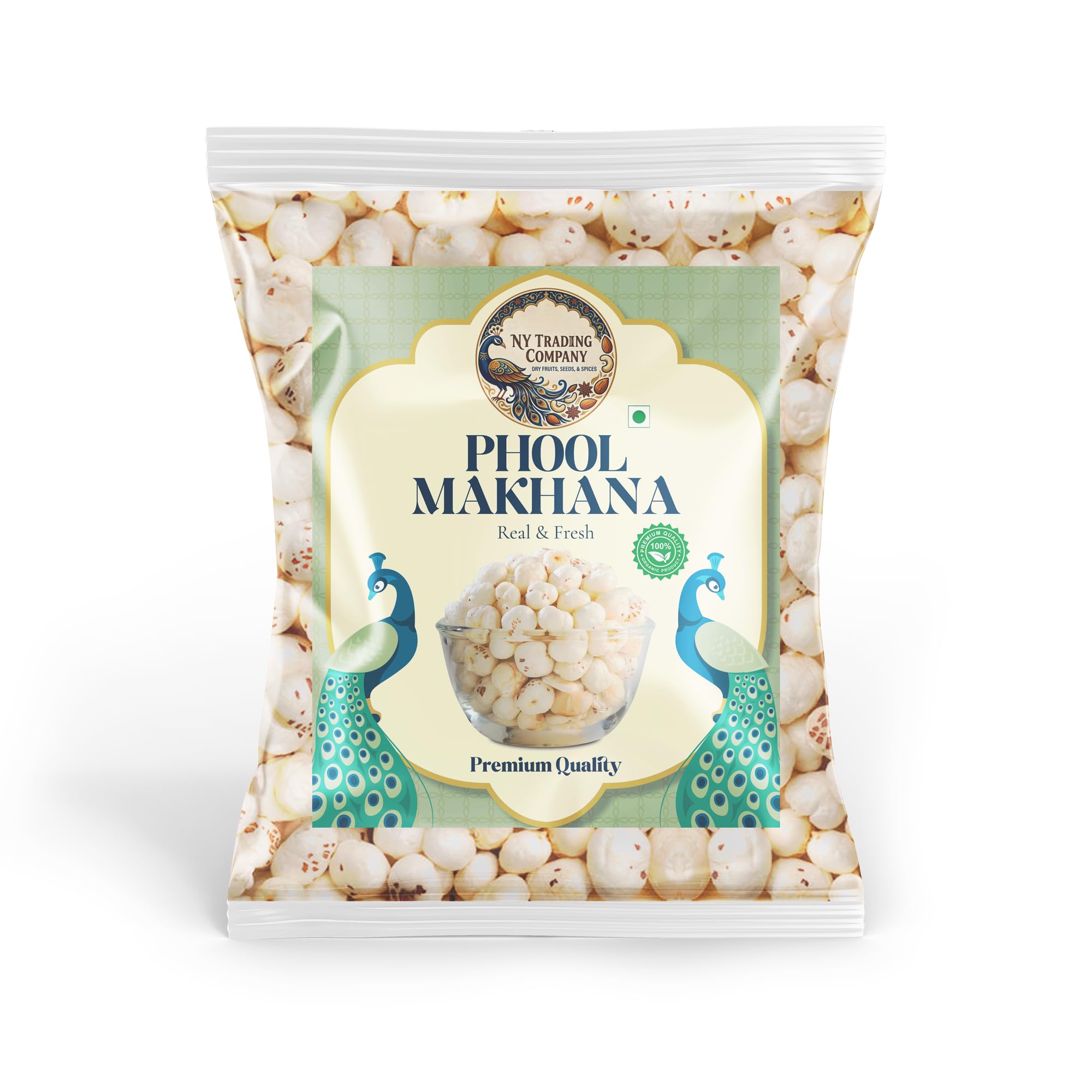 NY Trading 4 Sutta Phool Makhana 100 gm | Handpicked 4 Sutta Size High Protein Fox Nuts/Lotus Seeds | No added Preservatives & No artificial Flavours | High Protein & Fiber-image-9