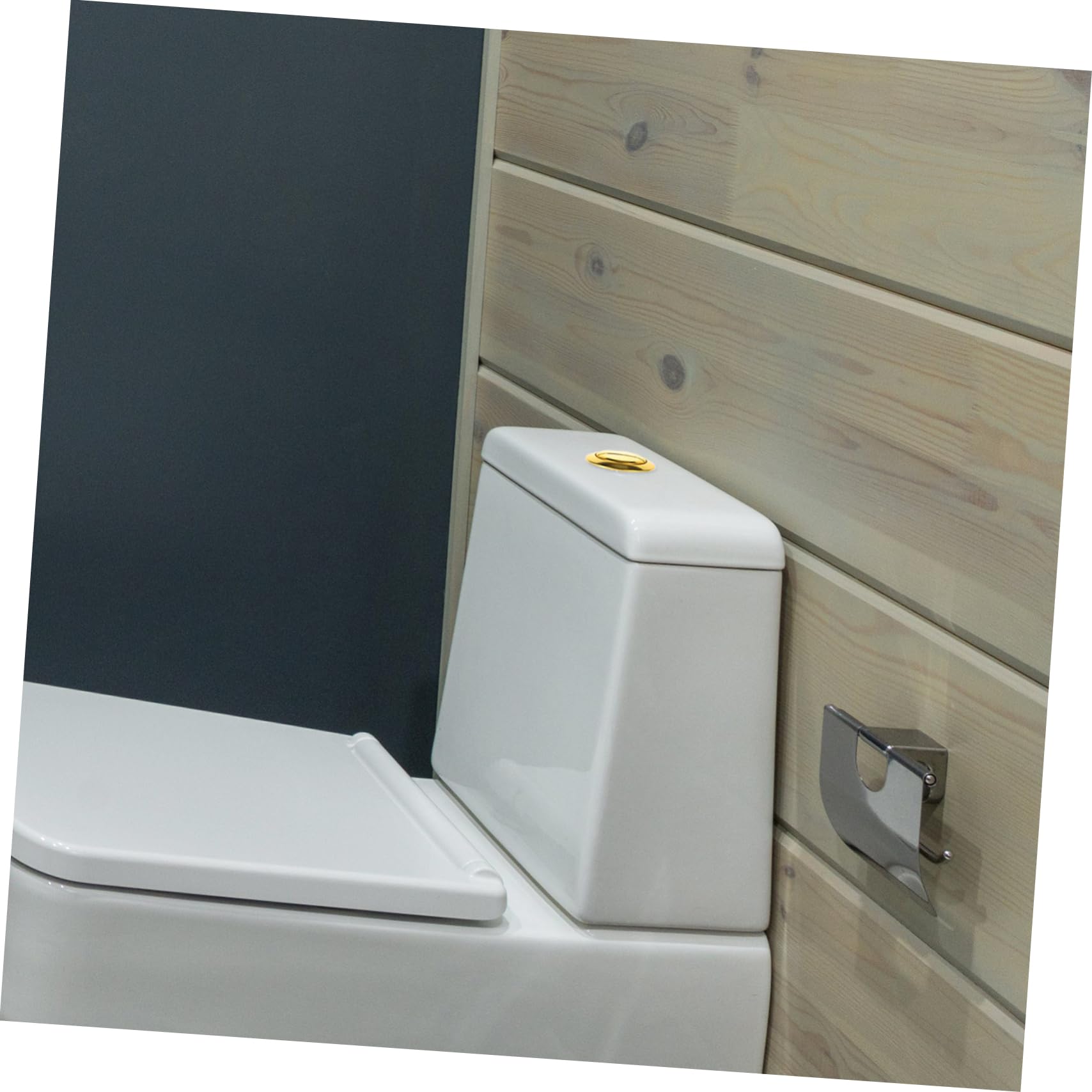 Pulsante per Coperchio Serbatoio Wc a Doppio Tasto Rotondo | Ricambio in Plastica Oro, Design a Doppia Pressione, Installazione Semplice
