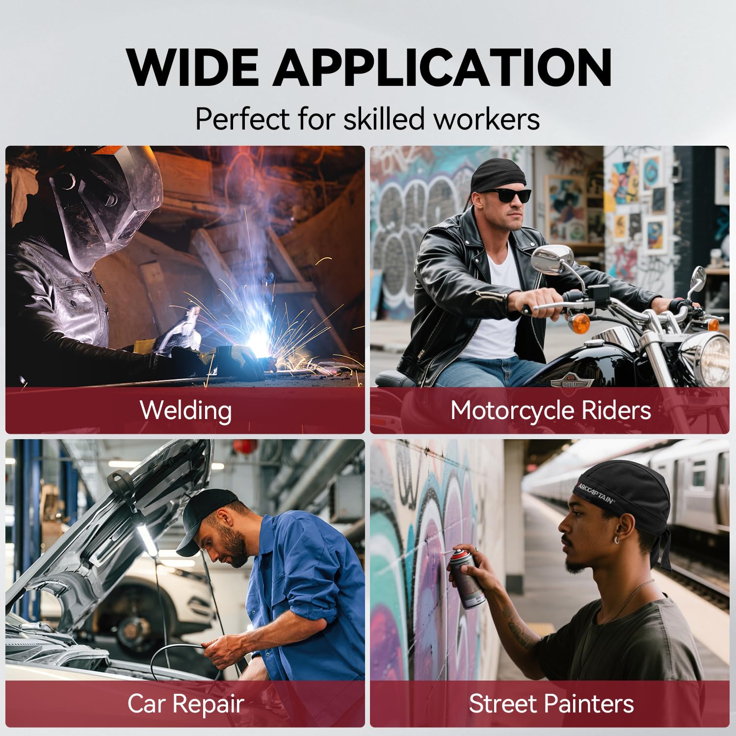 Snapklik.com : 2PC Welding Doo Rag, Welding Cap, Protective Welders Cap ...