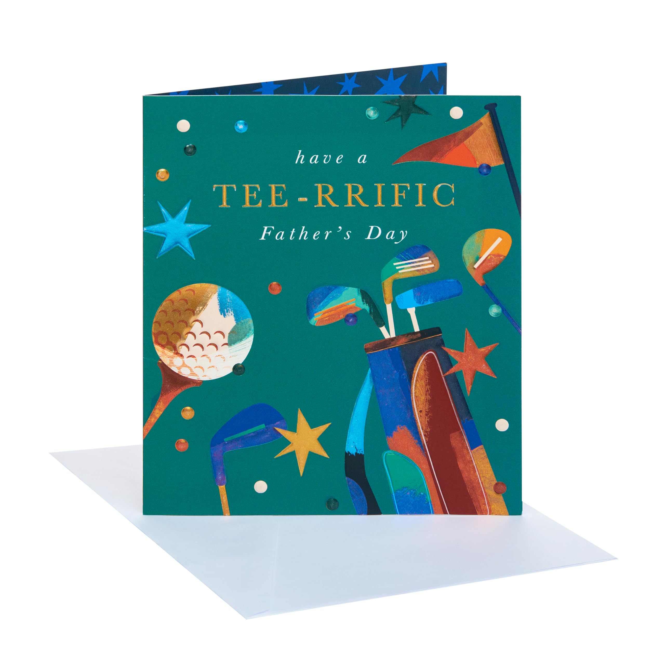 UK Greetings | Father's Day Card | Card for Dad, Grandad, Husband | Him, Boys, Men | Golf Design | With Envelope | 15.9 x 18.4 cm
