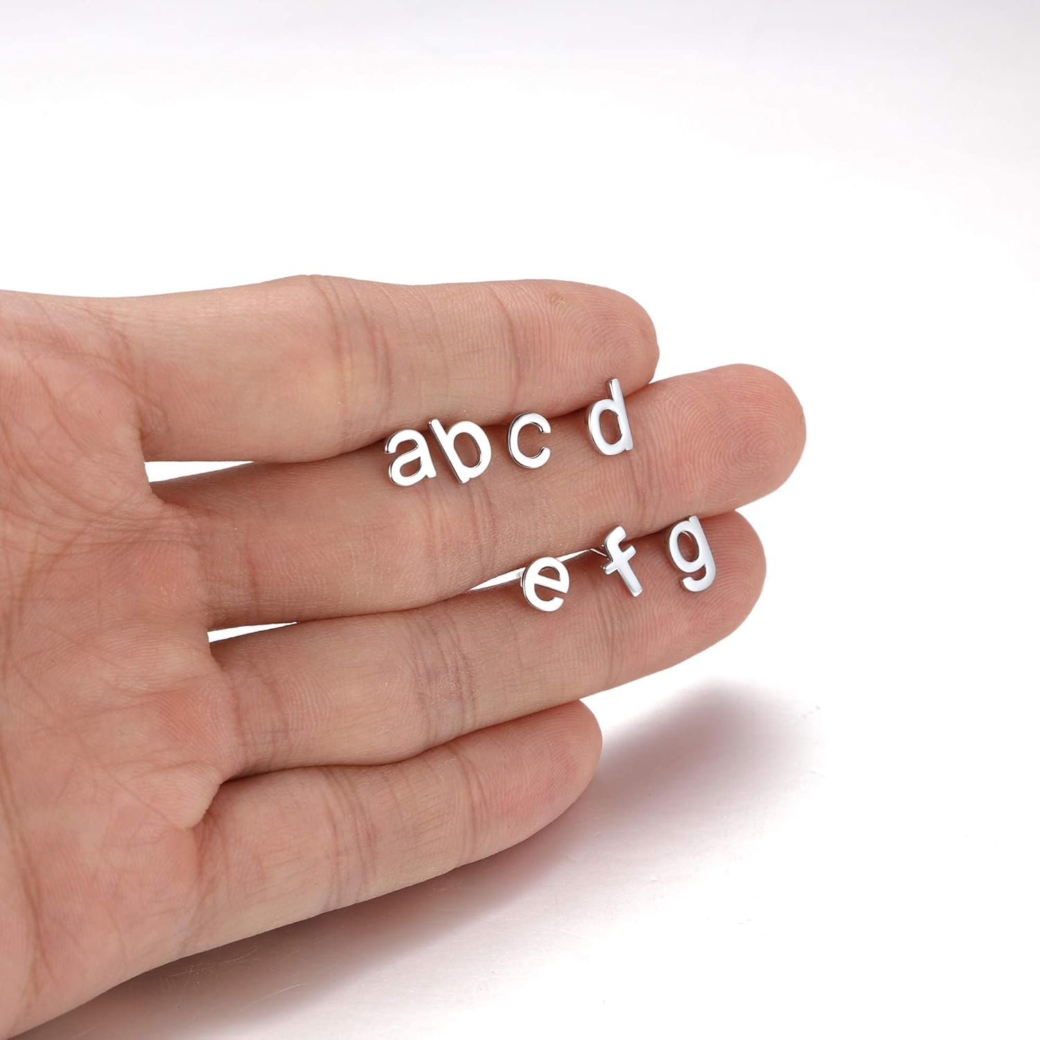 ChicSilver 925 Sterling Silver Earrings Lowercase Letter A-Z Initial Stud Earrings for Women Hypoallergenic - Image 8