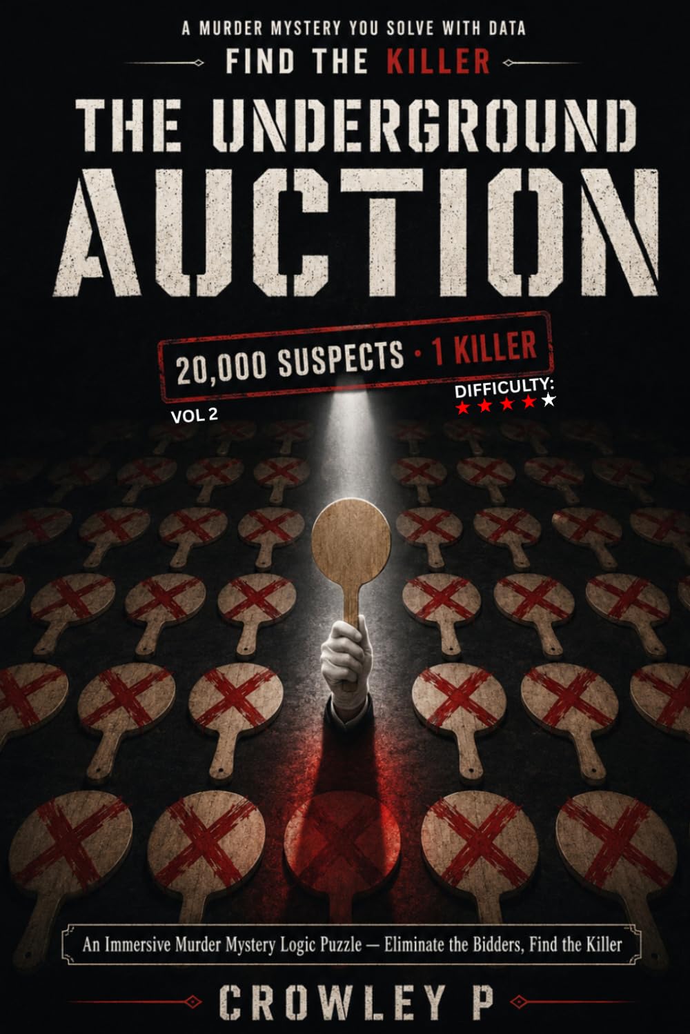 The Auction Killer: A Murder Mystery Puzzle Book for Adults | Find the Killer Among 20,000 Suspects | Hard Difficulty
