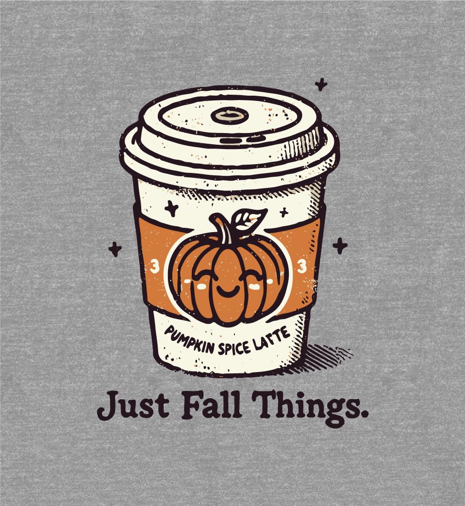 Just Fall Things Pumpkin Spice Latte Youth Heather Gray Jogger Pants-Medium