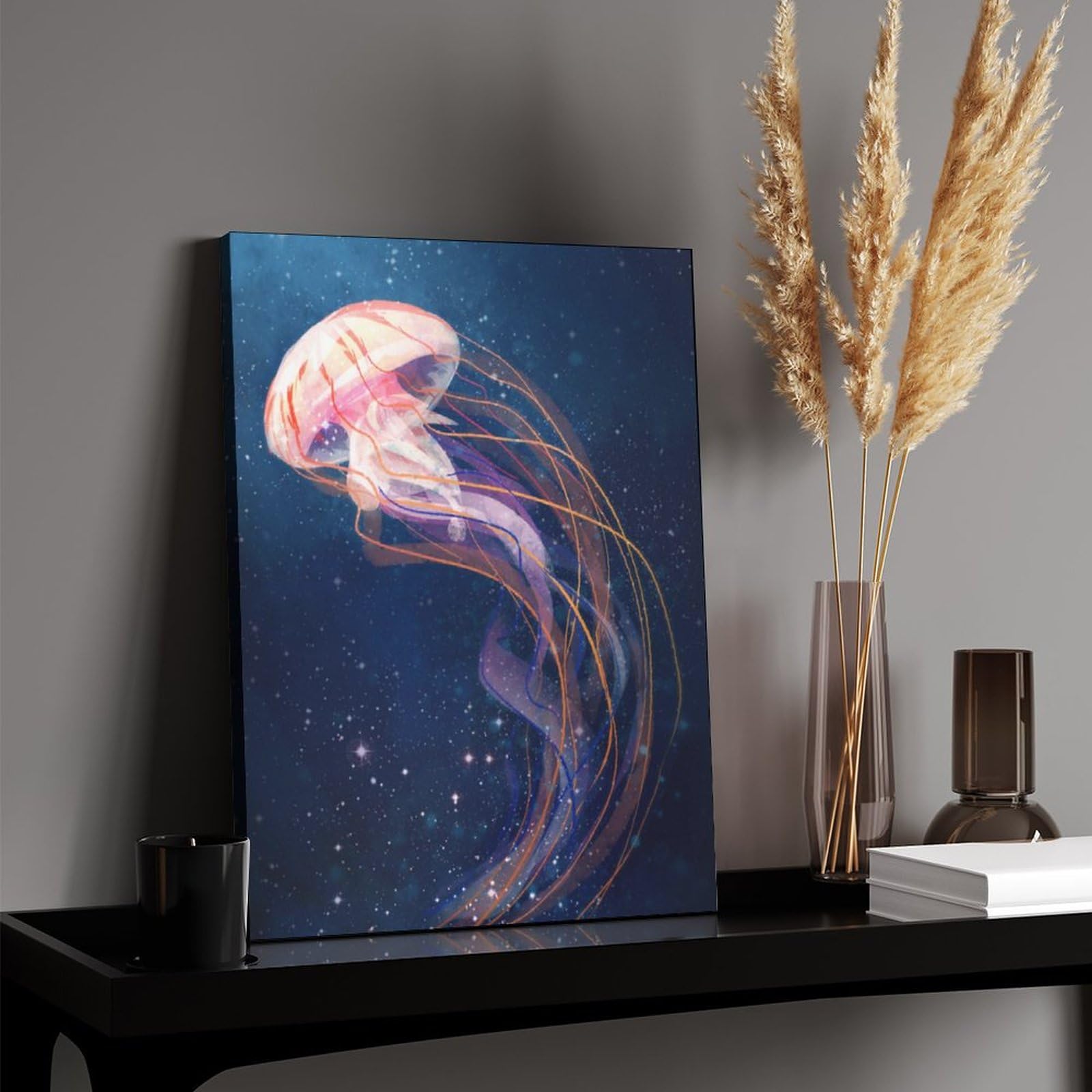 Amazon.co.jp: 絵画 星の中のクラゲインテリア 絵画 ファンタジー