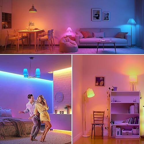 Miniatura 4 de HOMOSUM Bombilla recargable con pilas, 300 lúmenes, equivalente a 40 W, carga desmontable E26, 16 temperaturas de color, lámpara de emergencia de