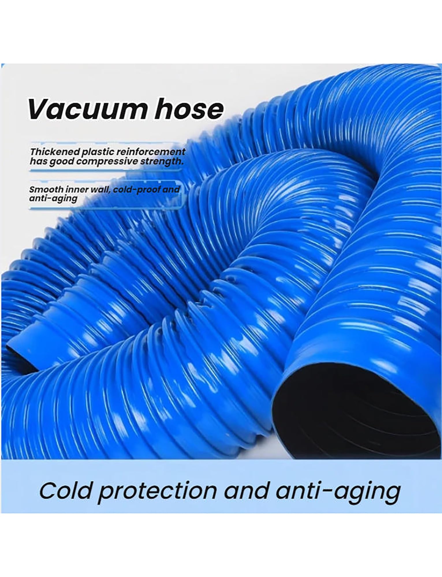 Manguera de succión polvo, caucho PVC | Manguera de recolección de polvo de PVC y extensión de bajante, azul, varios tamaños (130 mm/5,1 pulgadas)(150mm/5.9in)