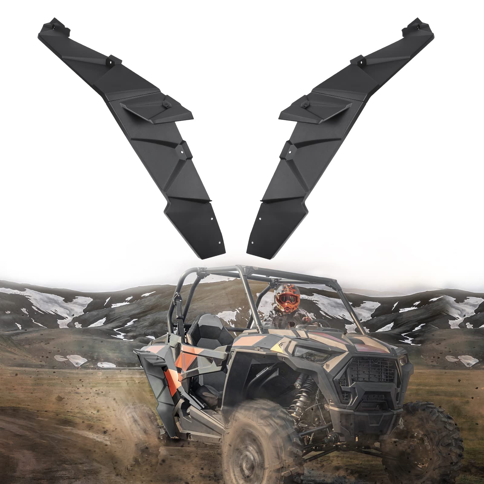 Photo 1 of kemimoto Rear Fender Flares Compatible with RZR, Extended Rear Full Mud Guards Against Mud and Dirt Rear Extra Wider Compatible with Polaris RZR XP 1000 4 1000 2014-2023