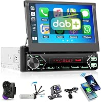 Hikity 1 DIN DAB Autórádió 7" Kihajtható Érintőképernyő Carplay Android Bluetooth 1