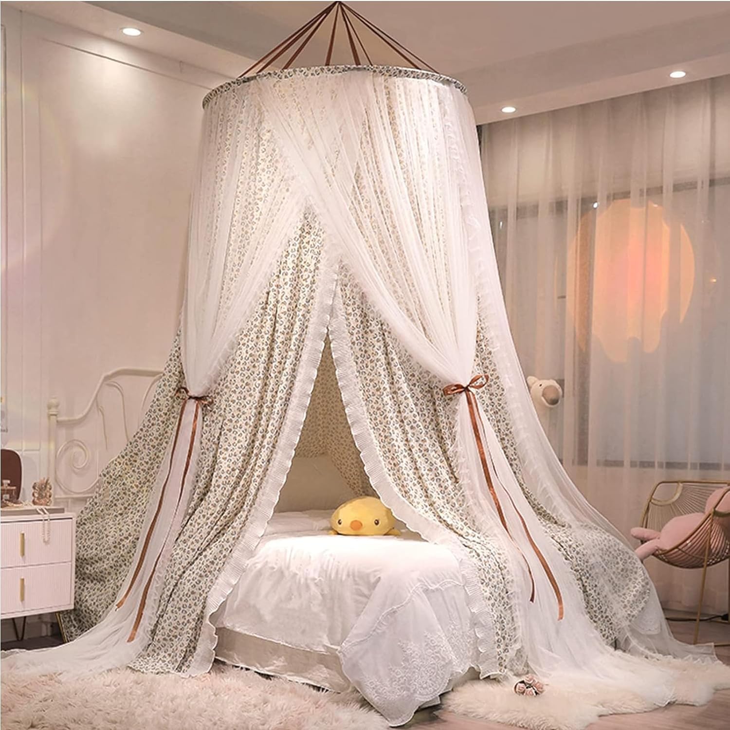 Baldacchino per Letto Bambina Bambini, Zanzariera Cupola Baldacchino Tinta Unita per Lettino Culla Neonato Letto Matrimoniale, per Gioco Lettura Camera da Letto Spogliatoio ( Color : A , Size : 2m )