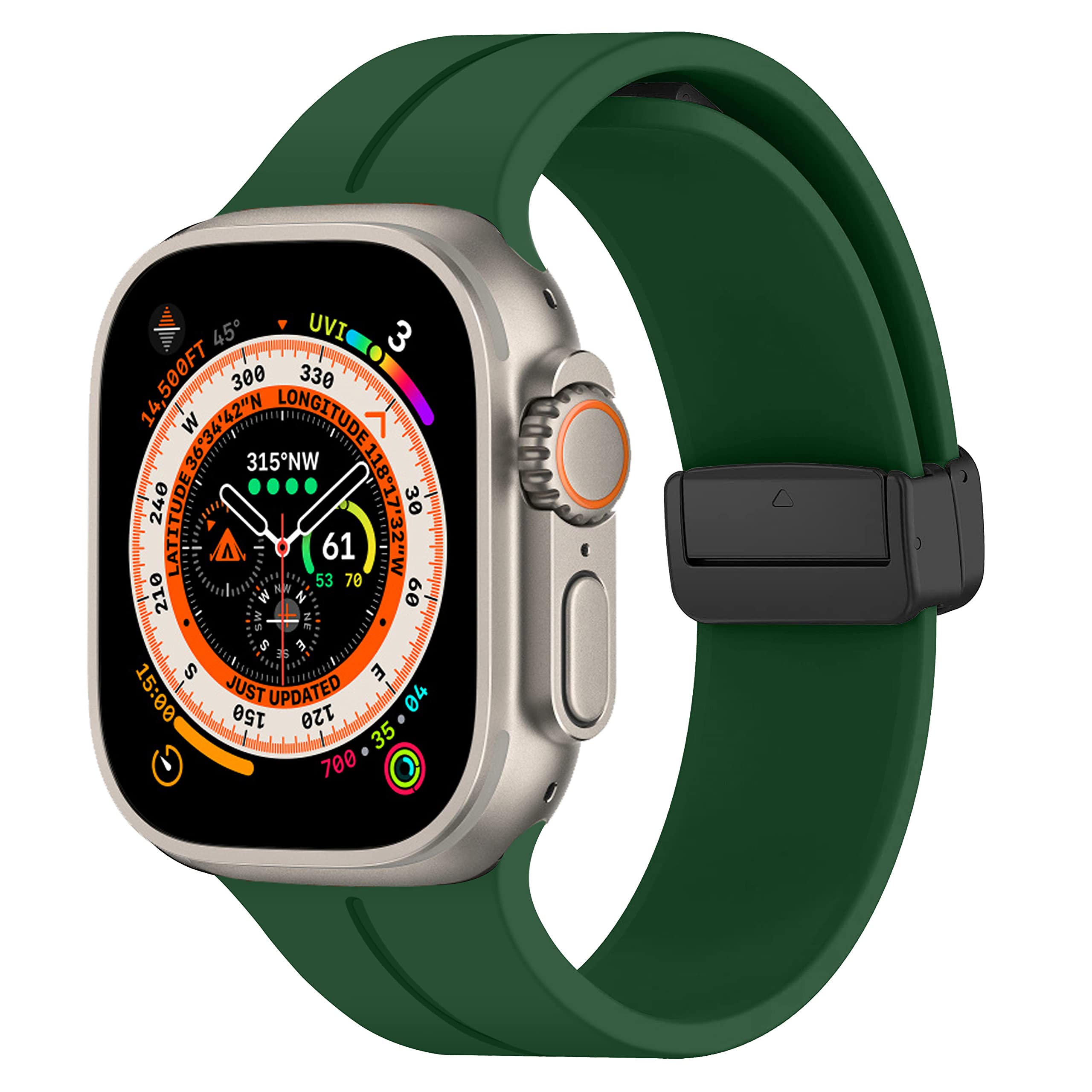 Magnetic for Apple Watch Ultra/2 Band 49mm 45mm 44mm 46mm 42mm 41mm 40mm iWatch Bands 38mm 42mm Men/Women,Sport Silicone Strap for Apple Watch Band Series 10/9 8/7/6/5/4/3/SE 2nd generation/Ultra 2