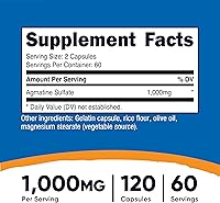 Vista 2 de Nutricost - Sulfato de Agmatina 1000 mg, 120 cápsulas - Sin gluten, sin OMG, 500 mg por cápsula