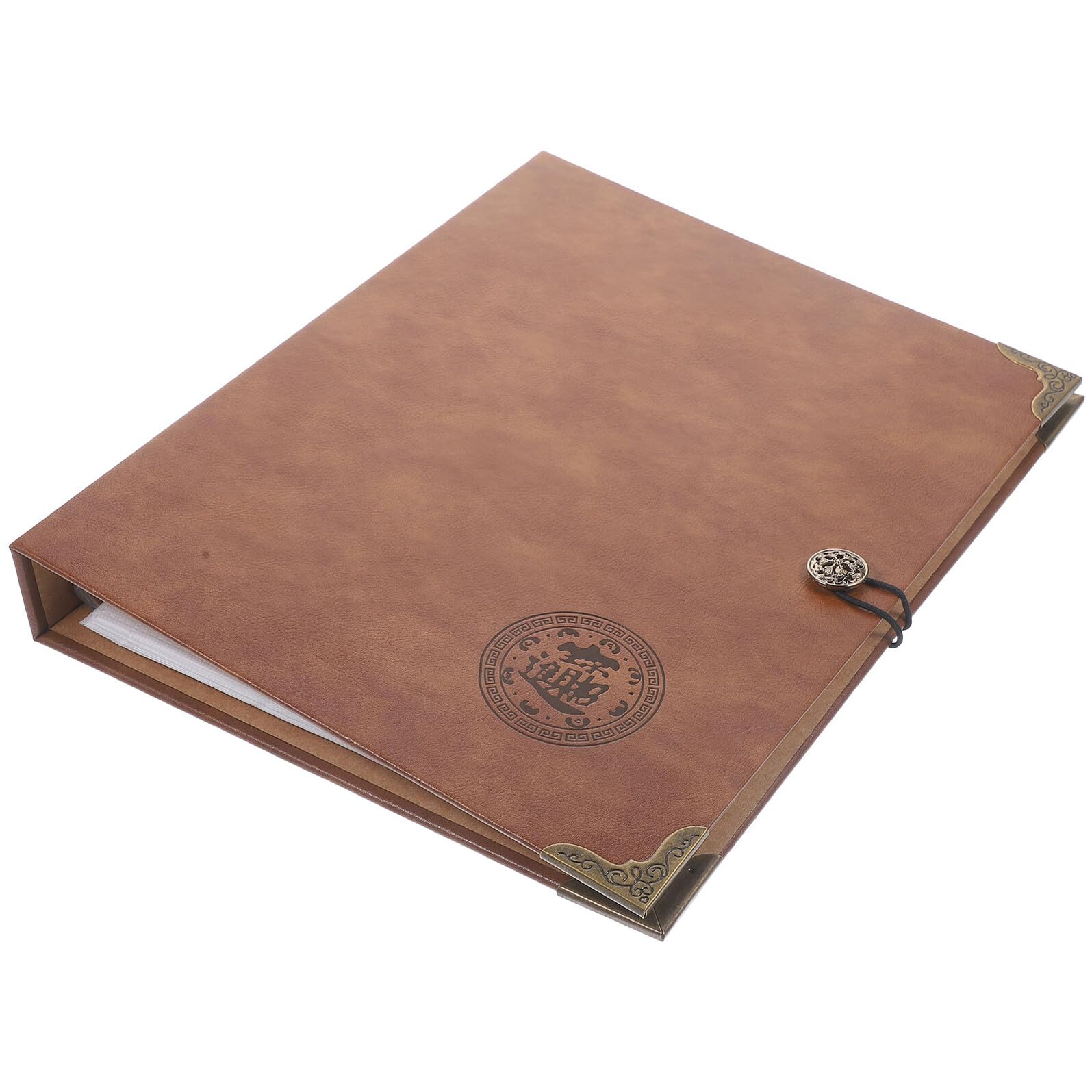 Álbum de Colección para Billetes y Monedas Libro 40 Páginas para Billetes y 5 Páginas para Monedas Color Marrón Material Resistente Bolsillo de Almacenamiento Adecuado para