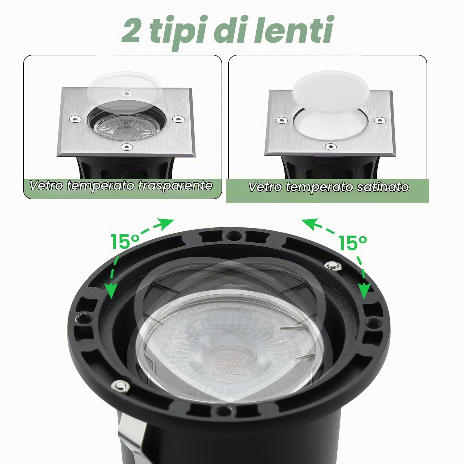4pcs Faretti Led Esterno per Gu10 3w 230v Bianco Caldo 3000k, IP67 Impermeabile Faretti da Giardino, Faretti Incasso Esterni per Esterni, Giardino, Terrazza, Cortile, Passerella
