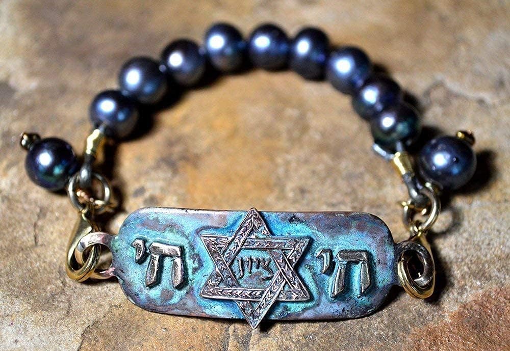 Elaine Coyne Patina Star of David Interchangeable Rockband Bracelet - Charmed