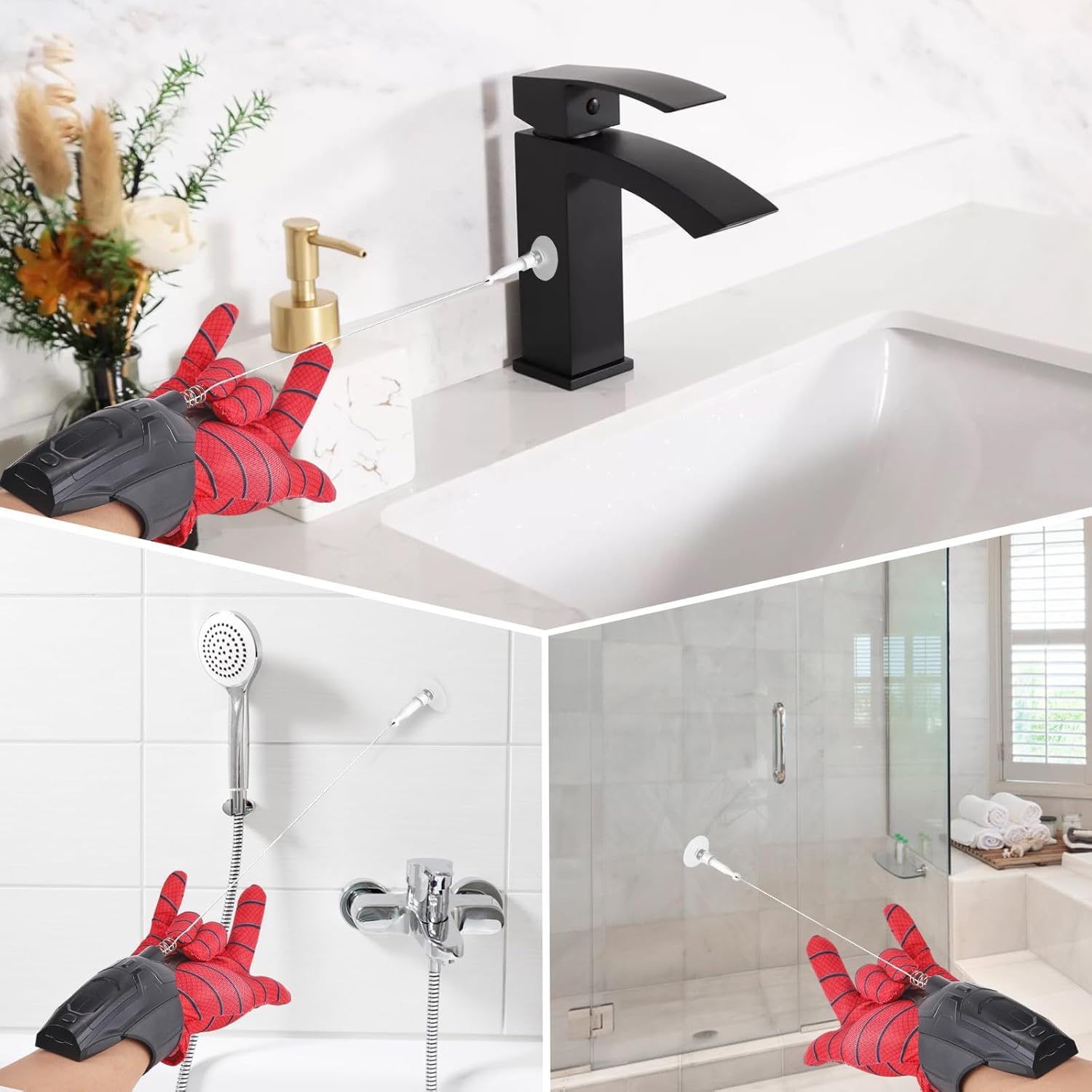 Tireur de Toile d'araignée, Spider Web Shooter Con Launcher Glove, Gant de Lancement pour Enfants, Effet Lumineux, Spider Web Launcher Cosplay Décoratifs pour Garçons et Filles