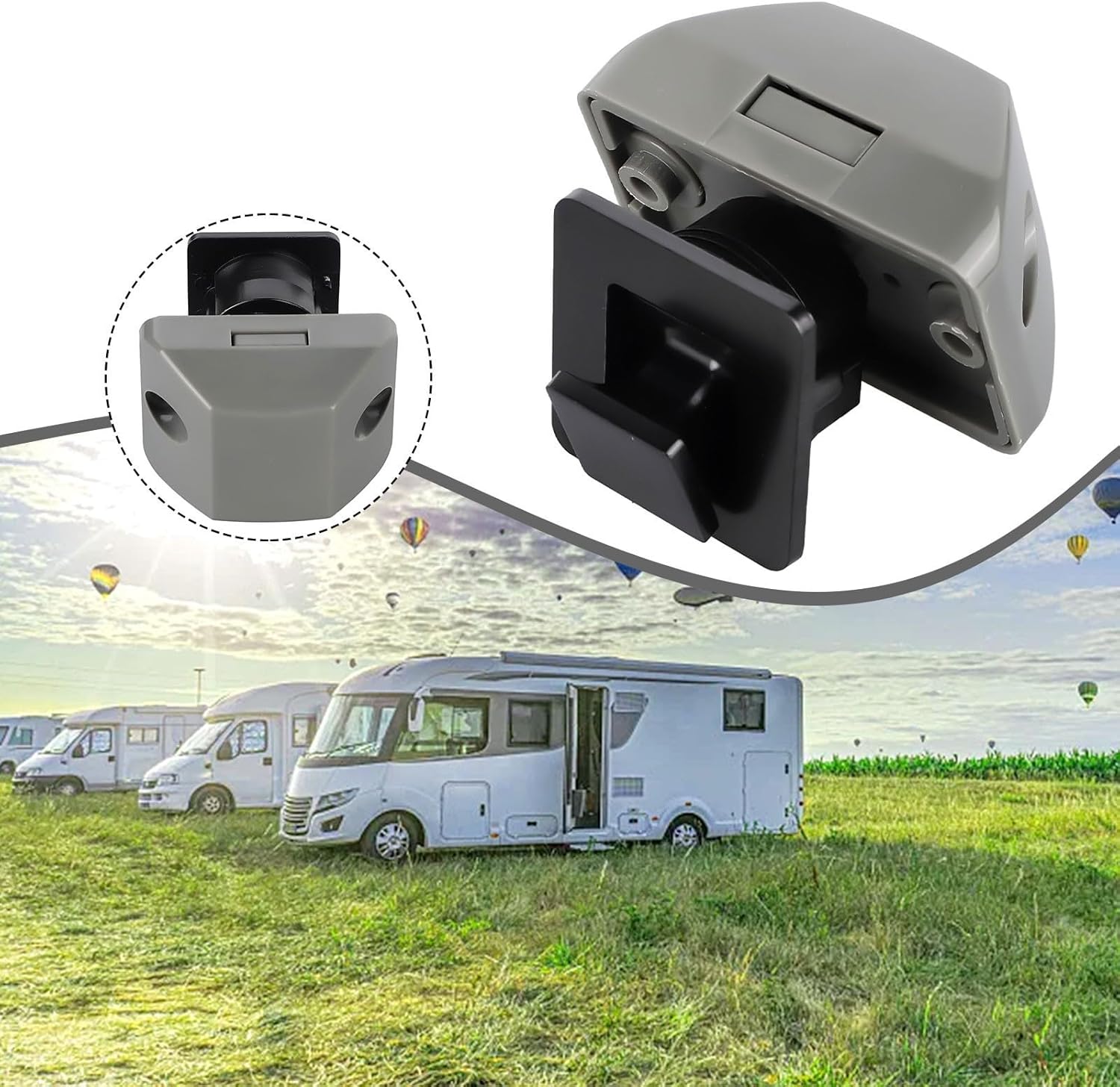 Sleek Design Zinc Alloy Catch Lock with Push Button Functionality Perfectly Suited to Motorhomes and Caravans (Black)
